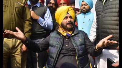 Punjab Congress president Navjot Singh Sidhu in Amritsar on Friday. Punjab Congress president Navjot Singh Sidhu in Amritsar on Friday.