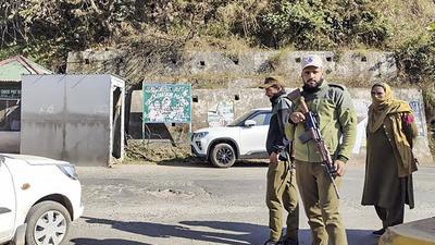 Security personnel stand guard at Bhimber Gali area of Poonch on Friday. Security forces killed one infiltrator near the Line of Control in Poonch district on Thursday night. (PTI) Security personnel stand guard at Bhimber Gali area of Poonch on Friday. Security forces killed one infiltrator near the Line of Control in Poonch district on Thursday night. (PTI)