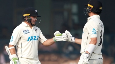 Kanpur, Nov 26 (ANI): New Zealand's Tom Latham and Will Young during the Day-2 of the 1st Test match between India and New Zealand, at Green Park International Stadium, in Kanpur on Friday. (ANI Photo)
(ANI) Kanpur, Nov 26 (ANI): New Zealand's Tom Latham and Will Young during the Day-2 of the 1st Test match between India and New Zealand, at Green Park International Stadium, in Kanpur on Friday. (ANI Photo)
(ANI)