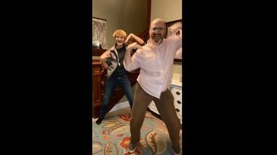 The image shows the US man dancing to Badshah’s Jugnu with his son. (Instagram/@ricky.pond)