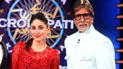 Amitabh Bachchan and Kareena Kapoor on Kaun Banega Crorepati. Amitabh Bachchan and Kareena Kapoor on Kaun Banega Crorepati.