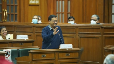 Chief minister Arvind Kejriwal addresses the special assembly session on Friday. (Sourced) Chief minister Arvind Kejriwal addresses the special assembly session on Friday. (Sourced)