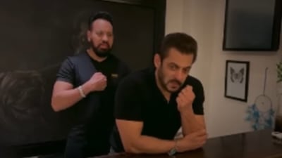 Screenshot of Salman Khan and Shera from Instagram video. Screenshot of Salman Khan and Shera from Instagram video. 