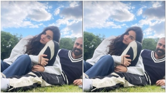 Amidst the greenery, Gabriella and Arjun posed for a picture together.(Instagram/@gabriellademetriades)