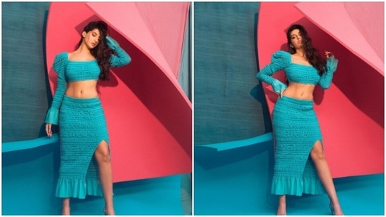 Nora Fatehi is the bawse lady in a sky blue co-ord set(Instagram/@norafatehi)