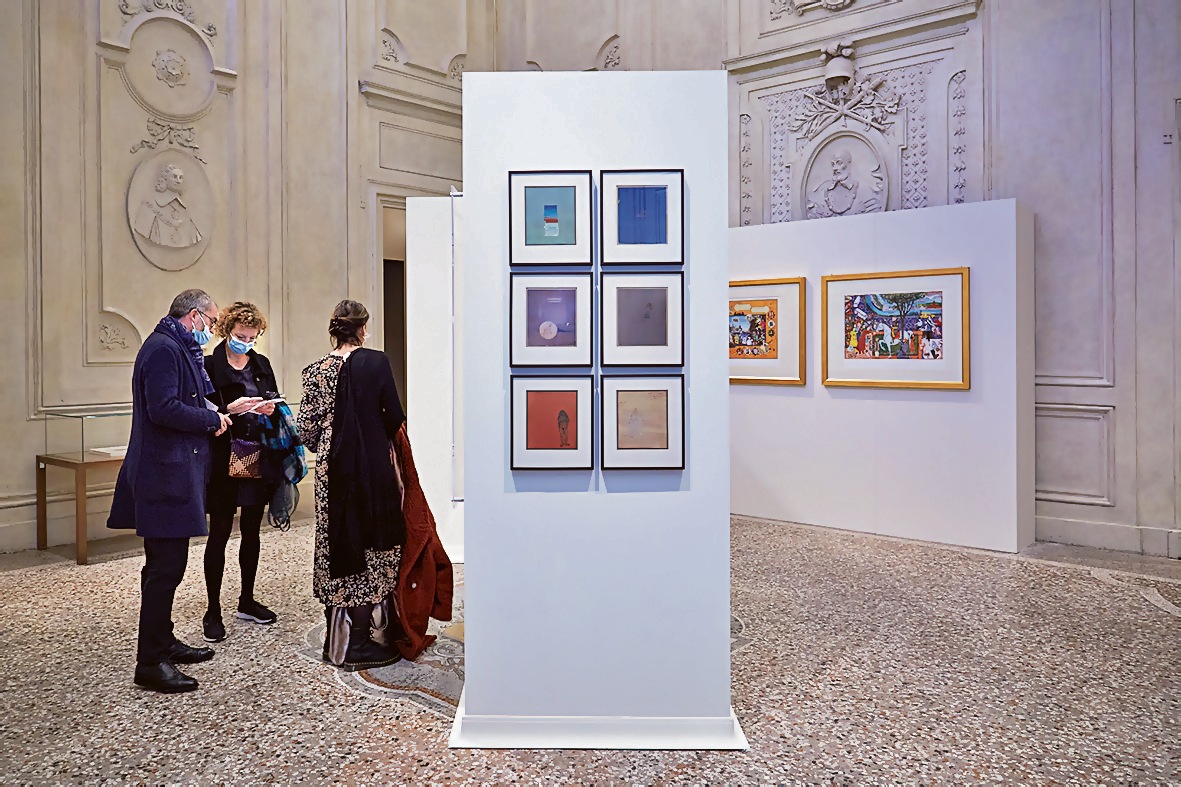 Nilima Sheikh’s Speaking of Akka, a series of six works of Sanganeri hand-block print and paper, at the Museo d’Arte Orientale. (Image courtesy Hub India) Nilima Sheikh’s Speaking of Akka, a series of six works of Sanganeri hand-block print and paper, at the Museo d’Arte Orientale. (Image courtesy Hub India)