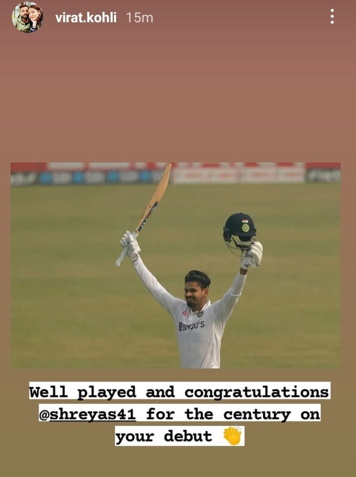 Virat Kohli congratulated Shreyas Iyer on Instagram. (Instagram) Virat Kohli congratulated Shreyas Iyer on Instagram. (Instagram)