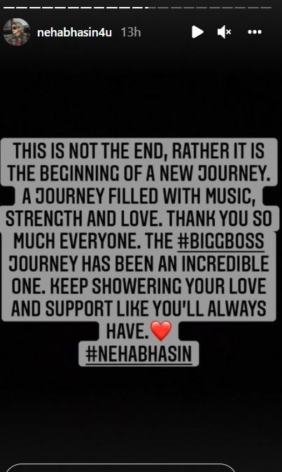 A glimpse of Neha Bhasin's note post her eviction from Bigg Boss 15.