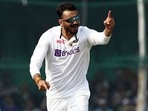India's Axar Patel celebrates the dismissal of New Zealand's Tom Blundell on Day-3 of the 1st Test match between India and New Zealand, at Green Park International Stadium, in Kanpur on Saturday. (ANI) India's Axar Patel celebrates the dismissal of New Zealand's Tom Blundell on Day-3 of the 1st Test match between India and New Zealand, at Green Park International Stadium, in Kanpur on Saturday. (ANI)