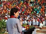 Congress general secretary Priyanka Gandhi addresses an event.(PTI File Photo) Congress general secretary Priyanka Gandhi addresses an event.(PTI File Photo)