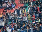 Fans cheer for Team India during third day of the first Test cricket match between India and New Zealand, at Green Park stadium in Kanpur, Saturday, Nov. 27, 2021. (PTI) Fans cheer for Team India during third day of the first Test cricket match between India and New Zealand, at Green Park stadium in Kanpur, Saturday, Nov. 27, 2021. (PTI)