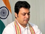 File photo: Tripura chief minister Biplab Kumar Deb. (Twitter/@BjpBiplab)