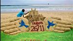 Sand artist Sudarsan Pattnaik makes a sculpture to pay tributes to victims of the 26/11 Mumbai terrorist attacks on its 13th anniversary, in Puri on Friday. (ANI) Sand artist Sudarsan Pattnaik makes a sculpture to pay tributes to victims of the 26/11 Mumbai terrorist attacks on its 13th anniversary, in Puri on Friday. (ANI)
