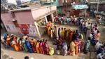 Voting for panchayat polls under way at a polling booth in Patna. (HT photo)