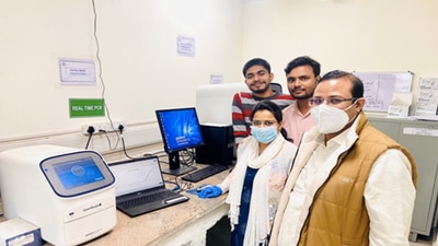 The lab in Greater Noida’s Government Institute of Medical Sciences has seven RT-PCR and five automated RNA extraction systems for conducting both Covid-19 and Zika virus tests. There is a separate testing facility for the two viruses in the same lab. (Sourced) The lab in Greater Noida’s Government Institute of Medical Sciences has seven RT-PCR and five automated RNA extraction systems for conducting both Covid-19 and Zika virus tests. There is a separate testing facility for the two viruses in the same lab. (Sourced)