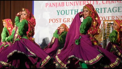 A four-day 62nd PU youth fest for Chandigarh Zone-A was inaugurated by Dr Nirmal Jaura, director, Youth Welfare, PU. (HT Photo)
