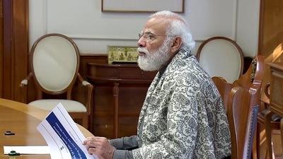 PM Modi chaired the meeting on the situation on omicron, Covid-19 and vaccination with top officials.&nbsp; (ANI Photo)