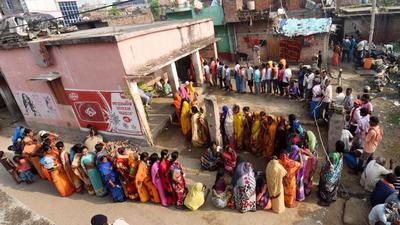 Voting for panchayat polls under way at a polling booth in Patna. (HT photo) Voting for panchayat polls under way at a polling booth in Patna. (HT photo)