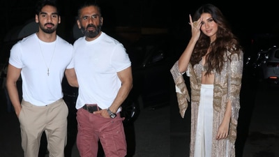 Suniel Shetty is actively promoting the debut movie of his son Ahan Shetty. Titled Tadap, the film also stars Tara Sutaria. Suniel joined Ahan and Tara for a promotional shoot in Film City, Mumbai. (Varinder Chawla) Suniel Shetty is actively promoting the debut movie of his son Ahan Shetty. Titled Tadap, the film also stars Tara Sutaria. Suniel joined Ahan and Tara for a promotional shoot in Film City, Mumbai. (Varinder Chawla)