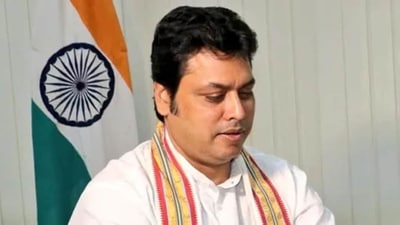 File photo: Tripura chief minister Biplab Kumar Deb. (Twitter/@BjpBiplab)