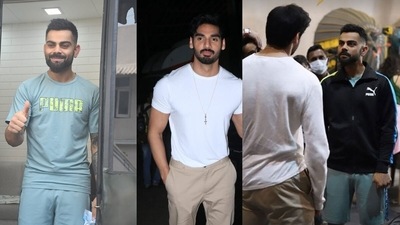 Virat Kohli and Ahan Shetty bumped into each other at Mehboob studio on Friday. Ahan later shared a picture of their brief meeting on his Instagram Stories. Virat Kohli and Ahan Shetty bumped into each other at Mehboob studio on Friday. Ahan later shared a picture of their brief meeting on his Instagram Stories. 