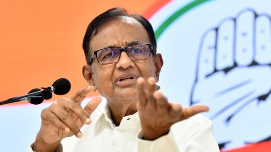 File photo of Congress leader P Chidambaram.(ANI ) File photo of Congress leader P Chidambaram.(ANI )
