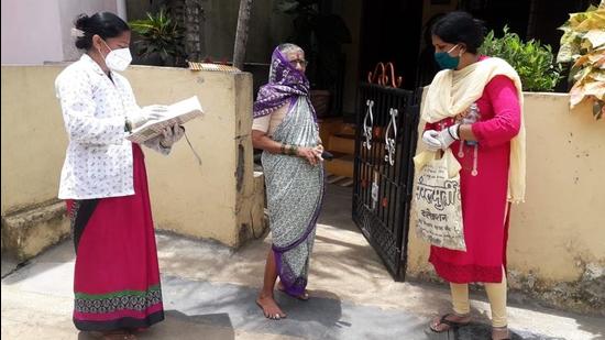 Asha workers visits a beneficiaries to remind them about their pending second dose. Maharashtra’s target population is 91.5 million. While the state is close to 80% first dose coverage, its full vaccination or second dose coverage is merely 41%.