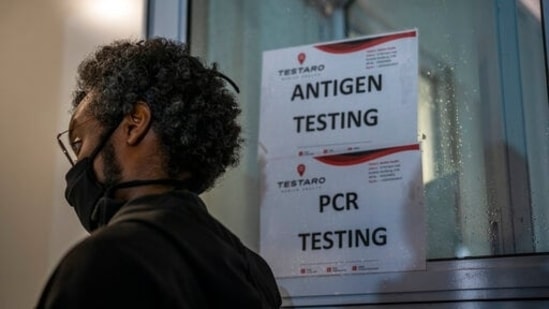 A person queues to be tested for Covid-19 in Johannesburg, South Africa, on November 26, 2021. (For representation purpose) (AP Photo/Jerome Delay)