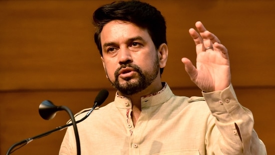Anurag Thakur's attack came after Uttar Pradesh chief minister Yogi Adityanath took a dig at opposition parties, urging people to not fall for their promises as they keep changing their statements.(HT file photo)