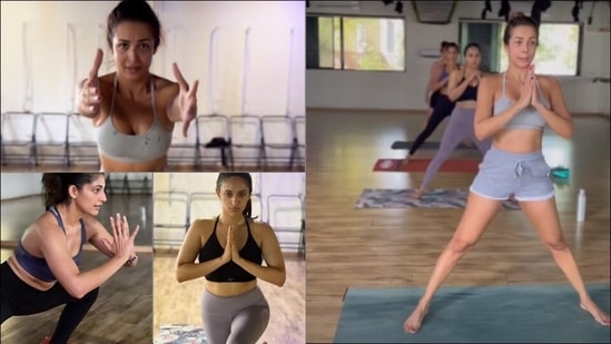 Malaika Arora, Kubbra Sait, Akansha Ranjan's Yoga workout is best fitness inspo(Instagram/sarvesh_shashi)