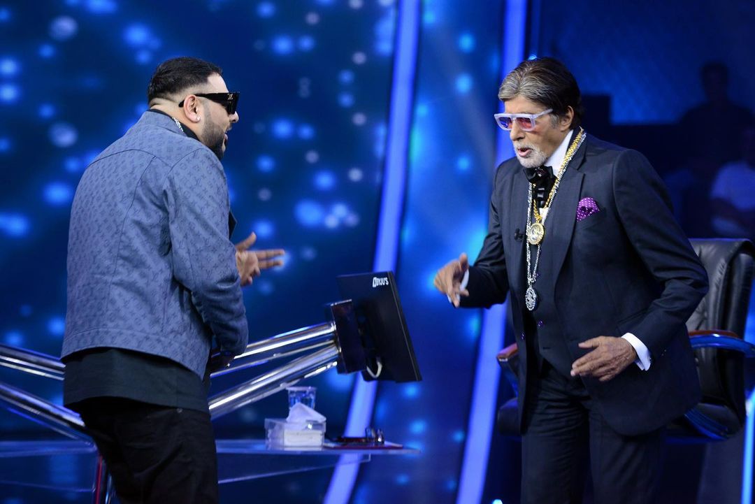 Amitabh Bachchan and Badshah on KBC 13. Amitabh Bachchan and Badshah on KBC 13. 