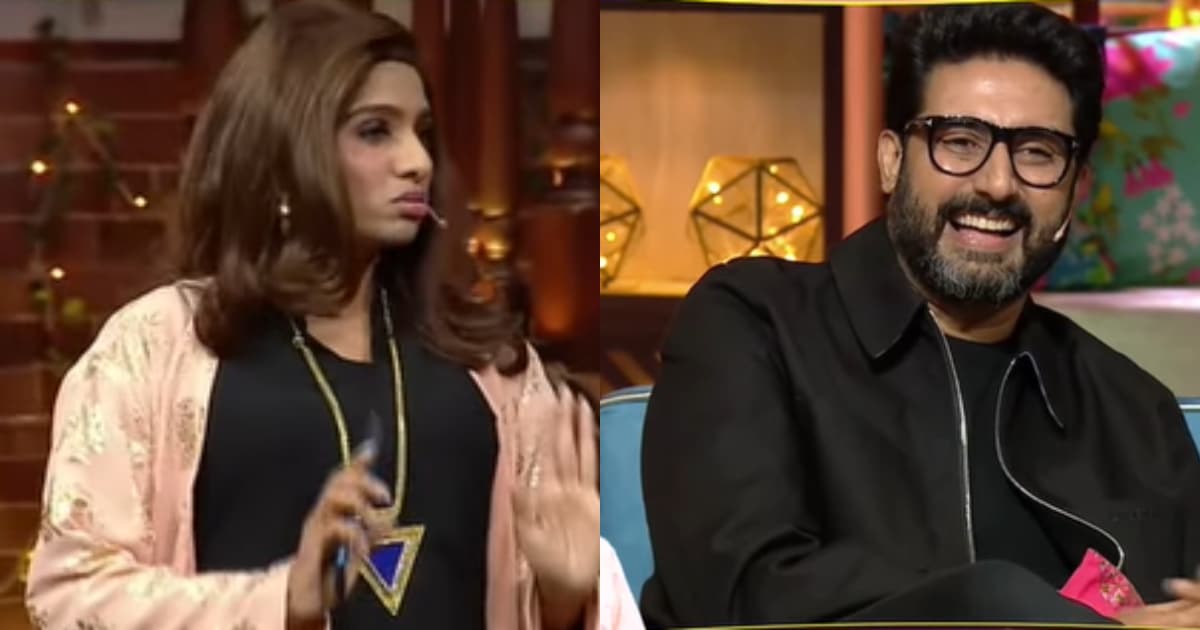 Johny Lever's daughter Jamie Lever and Abhishek Bachchan on The Kapil Sharma Show. Johny Lever's daughter Jamie Lever and Abhishek Bachchan on The Kapil Sharma Show. 