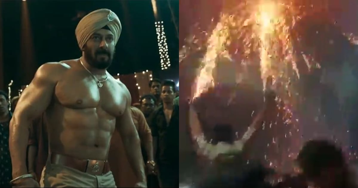 Salman Khan reacts to fireworks in cinema halls during Antim screening. Salman Khan reacts to fireworks in cinema halls during Antim screening. 