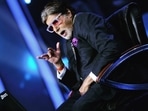 Amitabh Bachchan on the sets of Kaun Banega Crorepati. Amitabh Bachchan on the sets of Kaun Banega Crorepati.