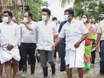 Tamil Nadu Chief Minister MK Stalin visits flood affected areas in Chennai on Sunday. (PTI PHOTO.) Tamil Nadu Chief Minister MK Stalin visits flood affected areas in Chennai on Sunday. (PTI PHOTO.)