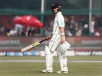 New Zealand's Will Young walks back to the pavilion after being dismissed on Day-3 of the 1st Test match between India and New Zealand, at Green Park International Stadium, in Kanpur on Saturday. (ANI) New Zealand's Will Young walks back to the pavilion after being dismissed on Day-3 of the 1st Test match between India and New Zealand, at Green Park International Stadium, in Kanpur on Saturday. (ANI)