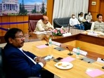 Earlier on Saturday, chief minister Basavaraj Bommai met with the state health and disaster department to discuss the looming threat of the omicron variant.(ANI) Earlier on Saturday, chief minister Basavaraj Bommai met with the state health and disaster department to discuss the looming threat of the omicron variant.(ANI)