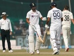 India's Shreyas Iyer and Ravichandran Ashwin during Day-4 of the 1st Test match between India and New Zealand, at Green Park International Stadium, in Kanpur on Sunday.(ANI ) India's Shreyas Iyer and Ravichandran Ashwin during Day-4 of the 1st Test match between India and New Zealand, at Green Park International Stadium, in Kanpur on Sunday.(ANI )