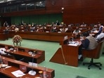 An image of the all-party meeting shared by Union minister Pralhad Joshi. (Twitter@JoshiPralhad) An image of the all-party meeting shared by Union minister Pralhad Joshi. (Twitter@JoshiPralhad)