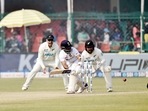 Ajinkya Rahane plays a shot during fourth day of the first cricket Test match between India and New Zealand (PTI) Ajinkya Rahane plays a shot during fourth day of the first cricket Test match between India and New Zealand (PTI)