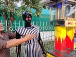 The image shows the gol gappa vending machine and an AI-powered robot.