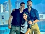 Rohit Shetty with Sooryavanshi co-stars Akshay Kumar, Katrina Kaif. Rohit Shetty with Sooryavanshi co-stars Akshay Kumar, Katrina Kaif.