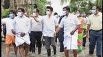 Tamil Nadu Chief Minister MK Stalin visits flood affected areas in Chennai on Sunday. (PTI PHOTO.) Tamil Nadu Chief Minister MK Stalin visits flood affected areas in Chennai on Sunday. (PTI PHOTO.)