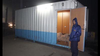 Apart from five permanent night shelters, the civic body has decided to install seven portable cabins at Sohna Chowk, Railway Station, Bus Stand Chowk, Basai Chowk, Rajiv Chowk, Iffco Chowk, and Vatika Chowk. (HT Archive) Apart from five permanent night shelters, the civic body has decided to install seven portable cabins at Sohna Chowk, Railway Station, Bus Stand Chowk, Basai Chowk, Rajiv Chowk, Iffco Chowk, and Vatika Chowk. (HT Archive)