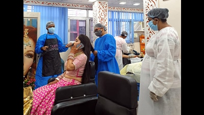 Makeup artists in Delhi say that they are booked solid this wedding season and are even booking slots for four brides together to accommodate everyone.