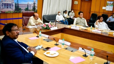 Earlier on Saturday, chief minister Basavaraj Bommai met with the state health and disaster department to discuss the looming threat of the omicron variant. (ANI) Earlier on Saturday, chief minister Basavaraj Bommai met with the state health and disaster department to discuss the looming threat of the omicron variant. (ANI)