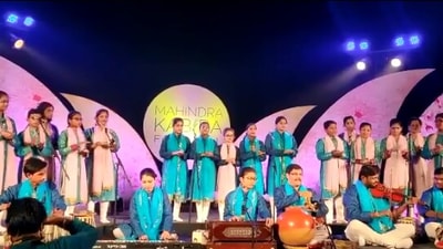The image shows a group of musicians. (Twitter/@MahindraKabira)