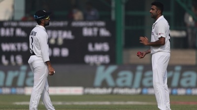 India vs New Zealand: R Ashwin overtakes Harbhajan Singh to achieve huge milestone in 1st Test in Kanpur, stands third in list featuring Anil Kumble, Kapil Dev (AP) India vs New Zealand: R Ashwin overtakes Harbhajan Singh to achieve huge milestone in 1st Test in Kanpur, stands third in list featuring Anil Kumble, Kapil Dev (AP)