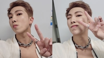 BTS leader RM also shared selfies on Twitter and wrote, “white.. burned...”&nbsp; 