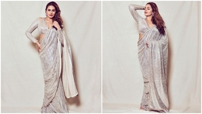 The saree Huma donned is from the House Of Neeta Lulla. Apart from the sequins, the ivory shade of the saree also made it a head-turner from the start. Ivory has been a wedding season favourite this year, and it would be a great addition to your wardrobe too. So, do take tips from the actor. (Instagram/@iamhumaq) The saree Huma donned is from the House Of Neeta Lulla. Apart from the sequins, the ivory shade of the saree also made it a head-turner from the start. Ivory has been a wedding season favourite this year, and it would be a great addition to your wardrobe too. So, do take tips from the actor. (Instagram/@iamhumaq)